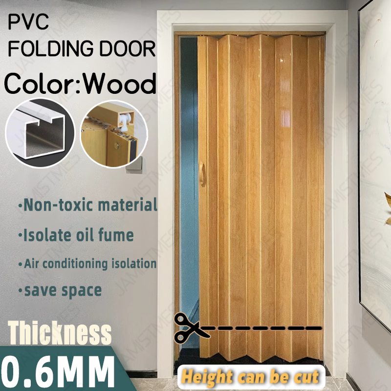 PVC Accordion Door folding Sliding Door Indoor Partition Track Door