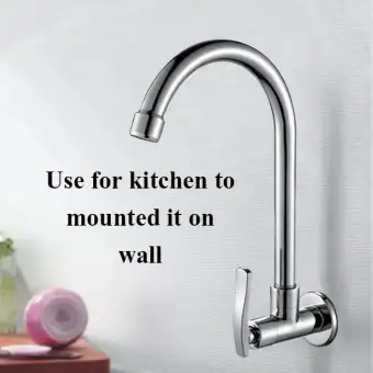Easy Install Wall Mounted Gooseneck Kitchen Water Faucet Lazada Ph