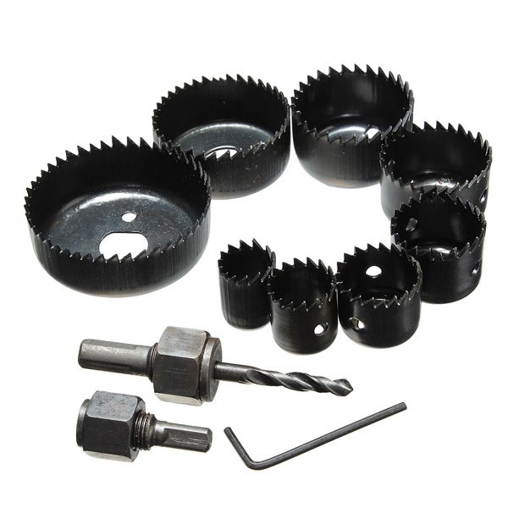 11Pc HOLE SAW CUTTER SET Round/Circular Drill Cutting Case Kit Metal/Alloy/Wood
