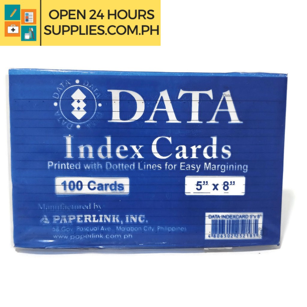 Index Card Data 5×8 inches 100 Sheets Lazada PH