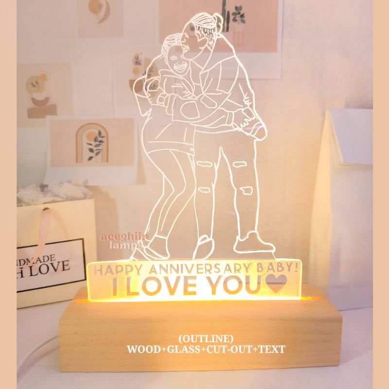 Personalized Led Lamp  Customize Lamp   3d Illusion   Vector Lamp 