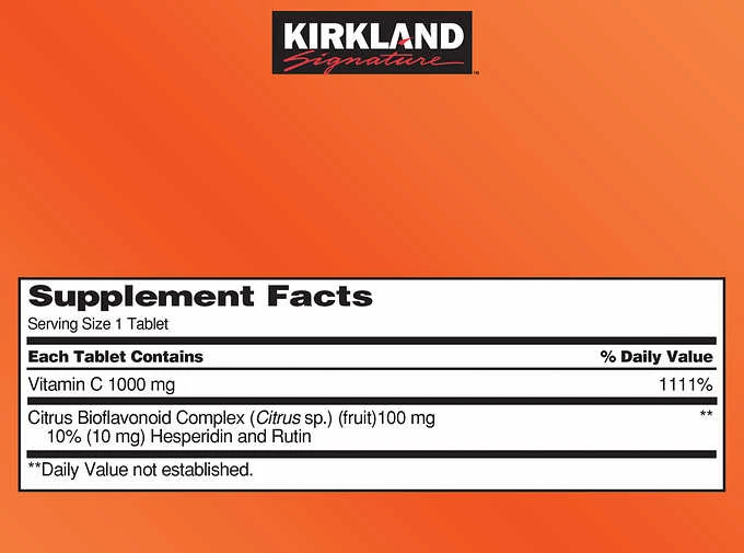 Kirkland Vitamin C 1000 Mg 500 Tablets Lazada Ph