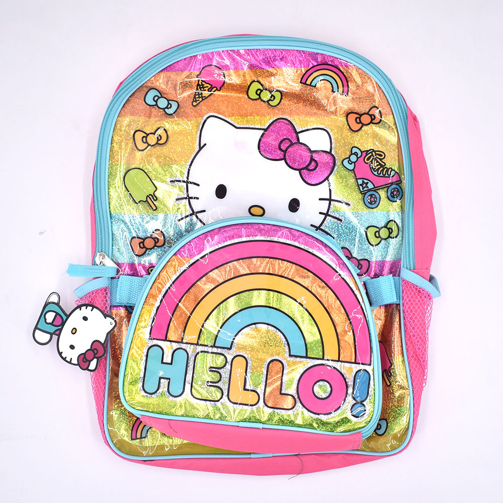 YoshNShobs Hello K1tty Rainbow Bow Backpack with Insulated Rainbow ...