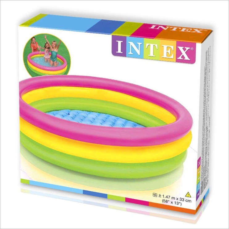 INTEX Inflatable Round Swimming Pool 1.68 m /4-Ring Inflatable Outdoor ...
