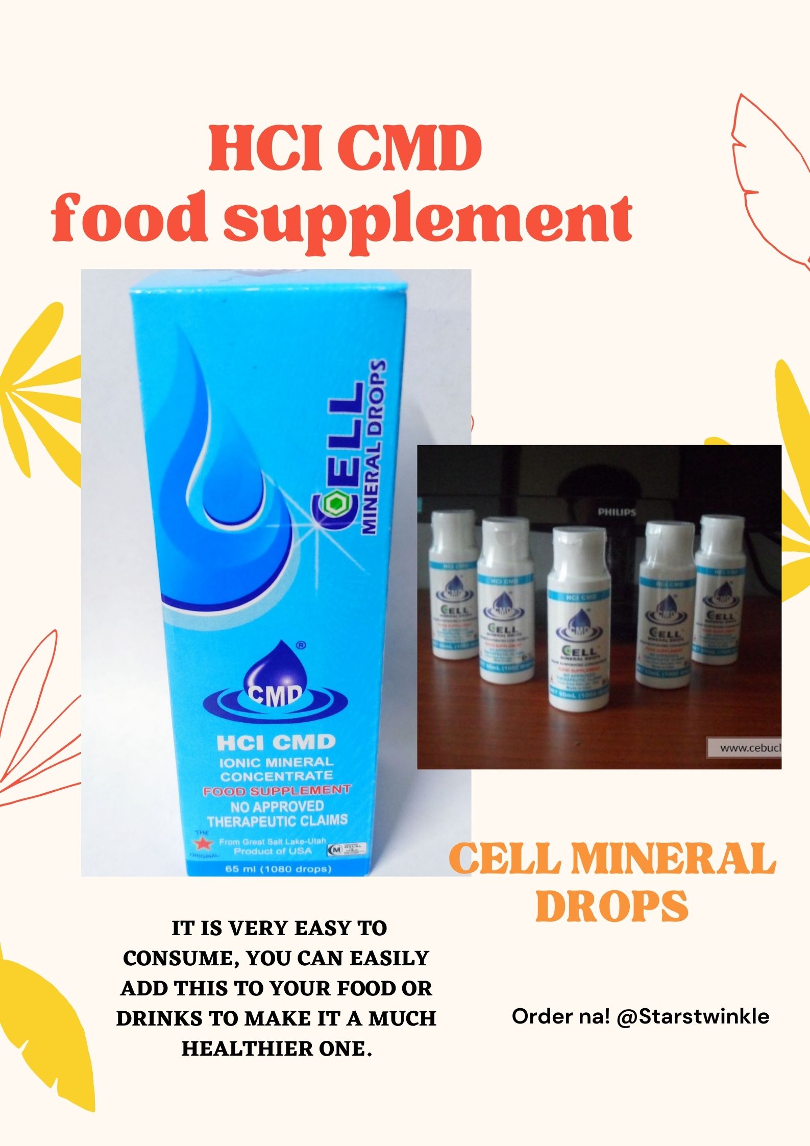 HCI CMD Cell Mineral Drops 30ml, 600 drops, Food Supplement Lazada PH