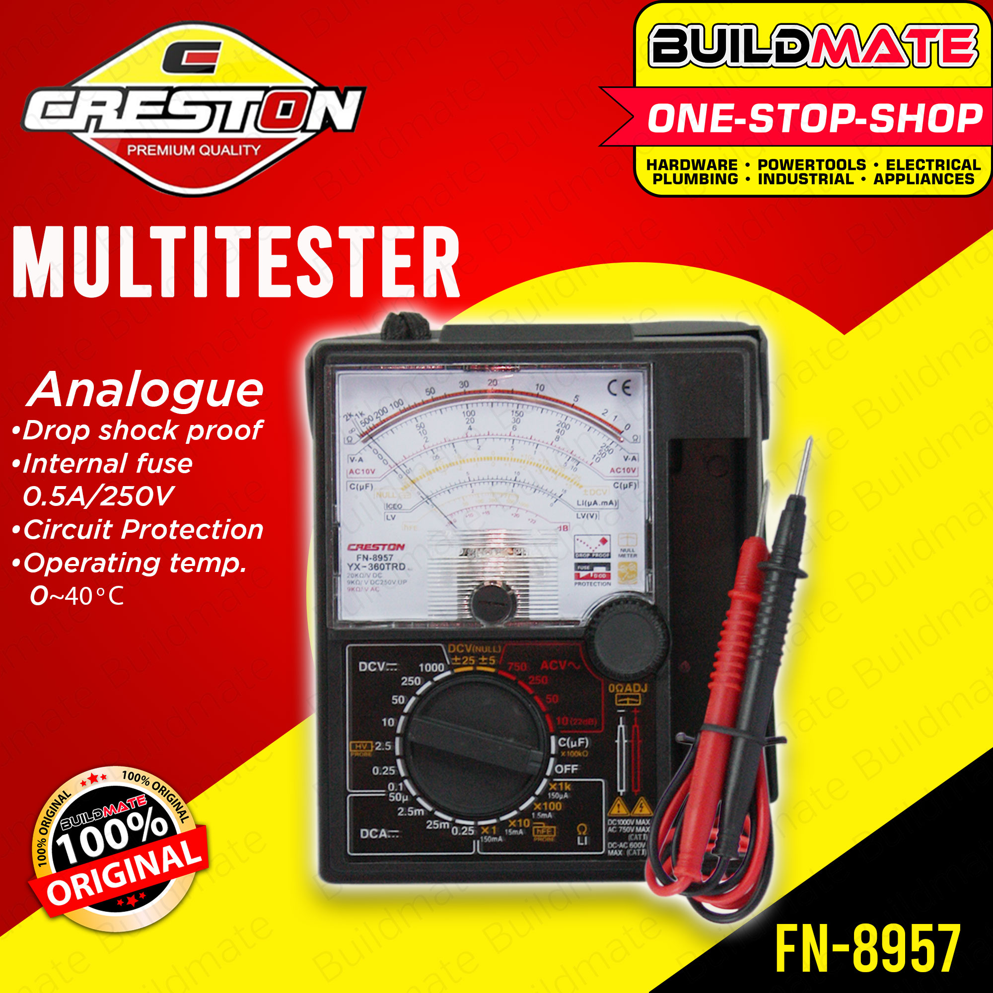 CRESTON Analog Analogue Multi Tester FN8957 BUILDMATE Lazada PH