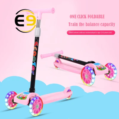 E9 Folding kids scooter for girls and boys 3 adjustable height