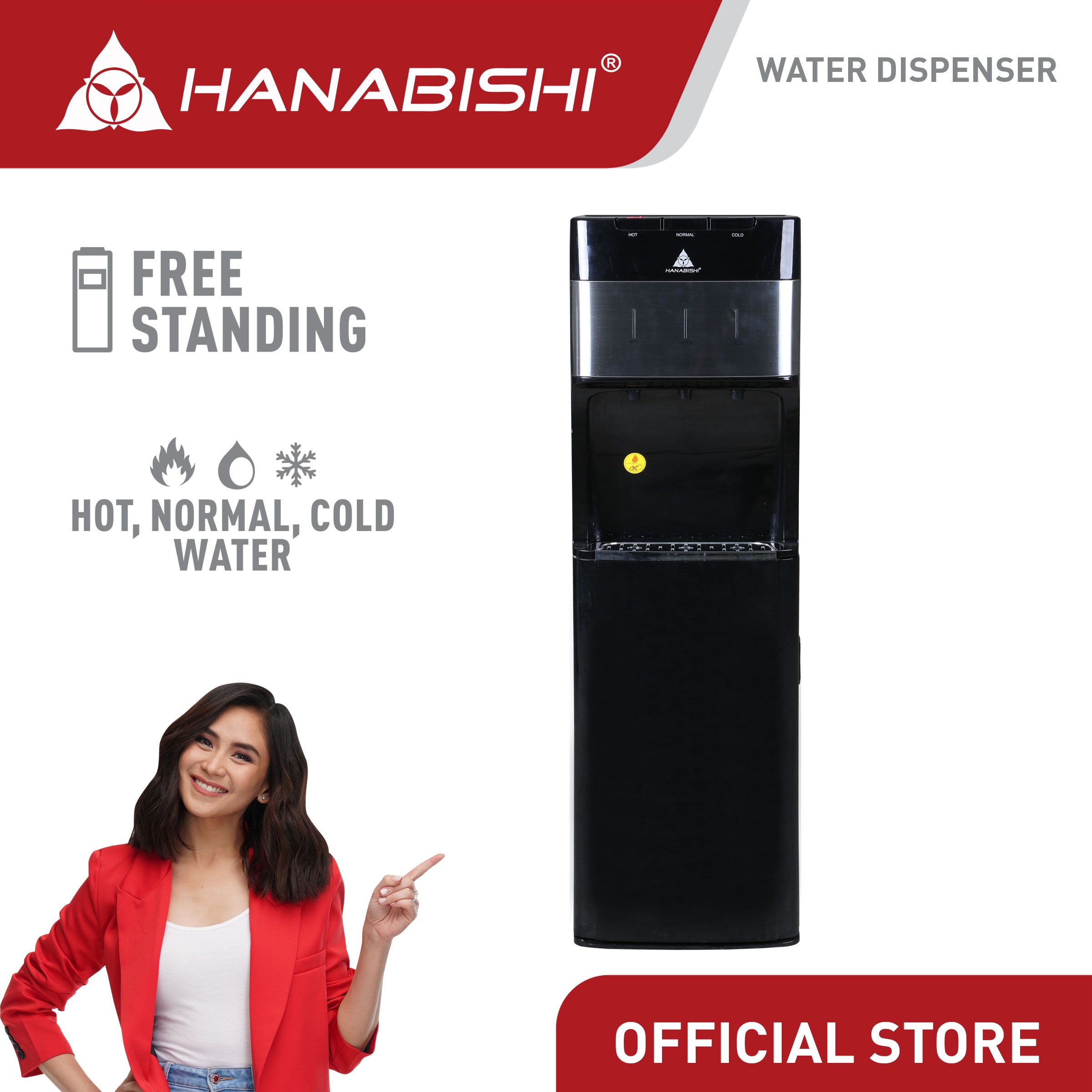 Hanabishi Water Dispenser HFSWD1900BL Buttom Load Water Dispenser