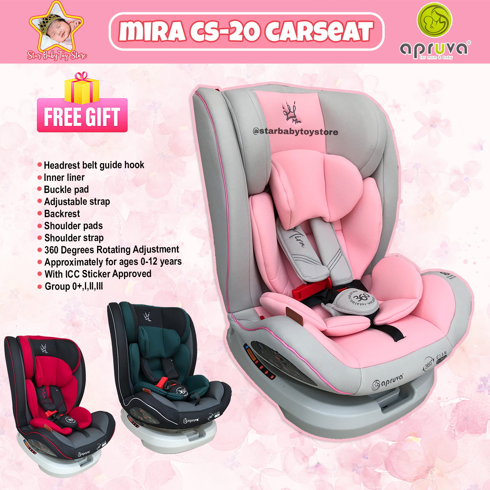 Star Baby Toy Store Apruva CS 20R Mira Car Seat for Baby Lazada PH