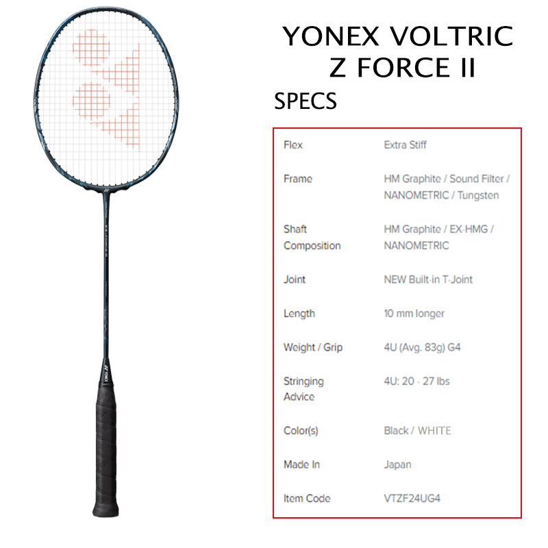 YONEX VOLTRIC Z-FORCE LD Z Force 2 Vtzf2ld 4U Single Badminton Racket ...