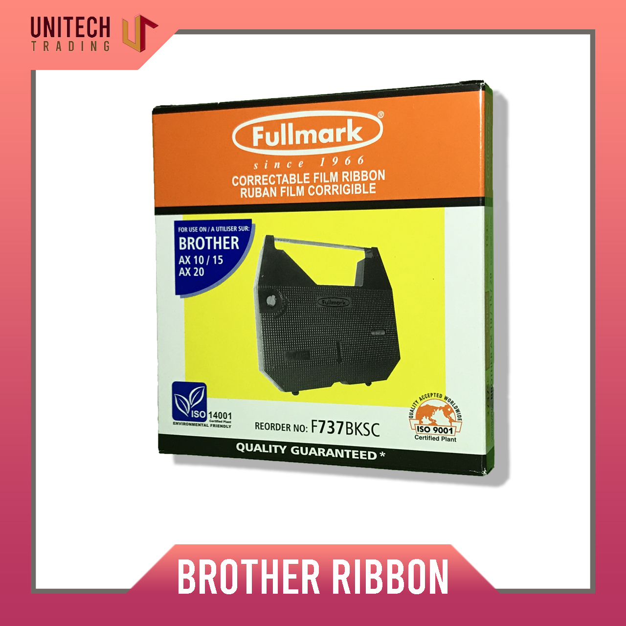 Ruban Correcteur Brother 1030 Noir D'origine - Compatible Ax10, AX20, AX25, AX35 Et Autres Modèles