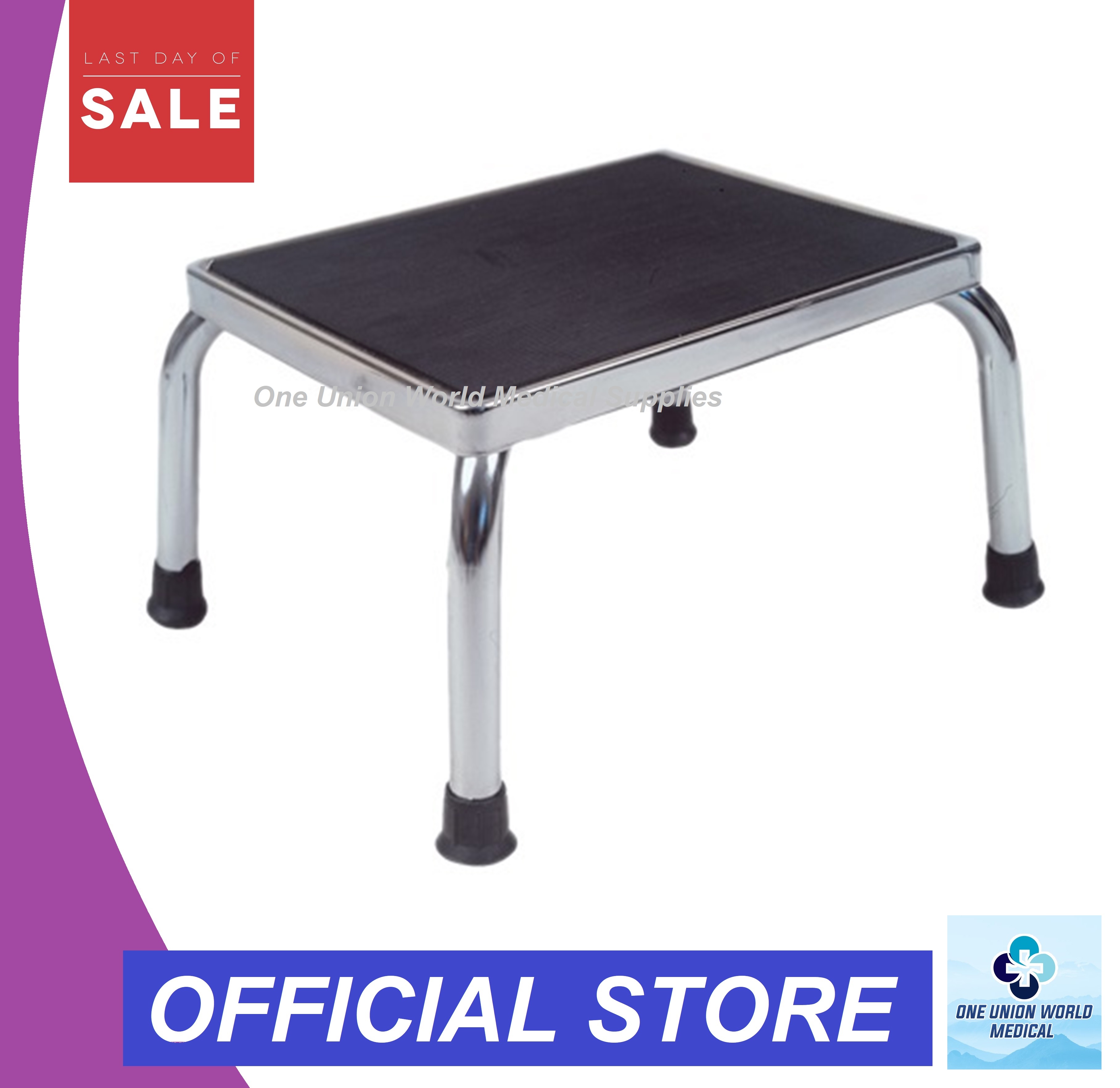 Foot Stool Single Medical Footstool for Hospital Bed Stainless Steel