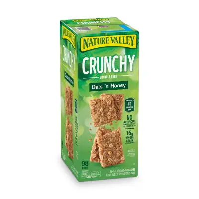Nature Valley Crunchy Granola Bars Oats 'N Honey - 98 Bars Of 2 bar Pouches of 49ct-1.49oz