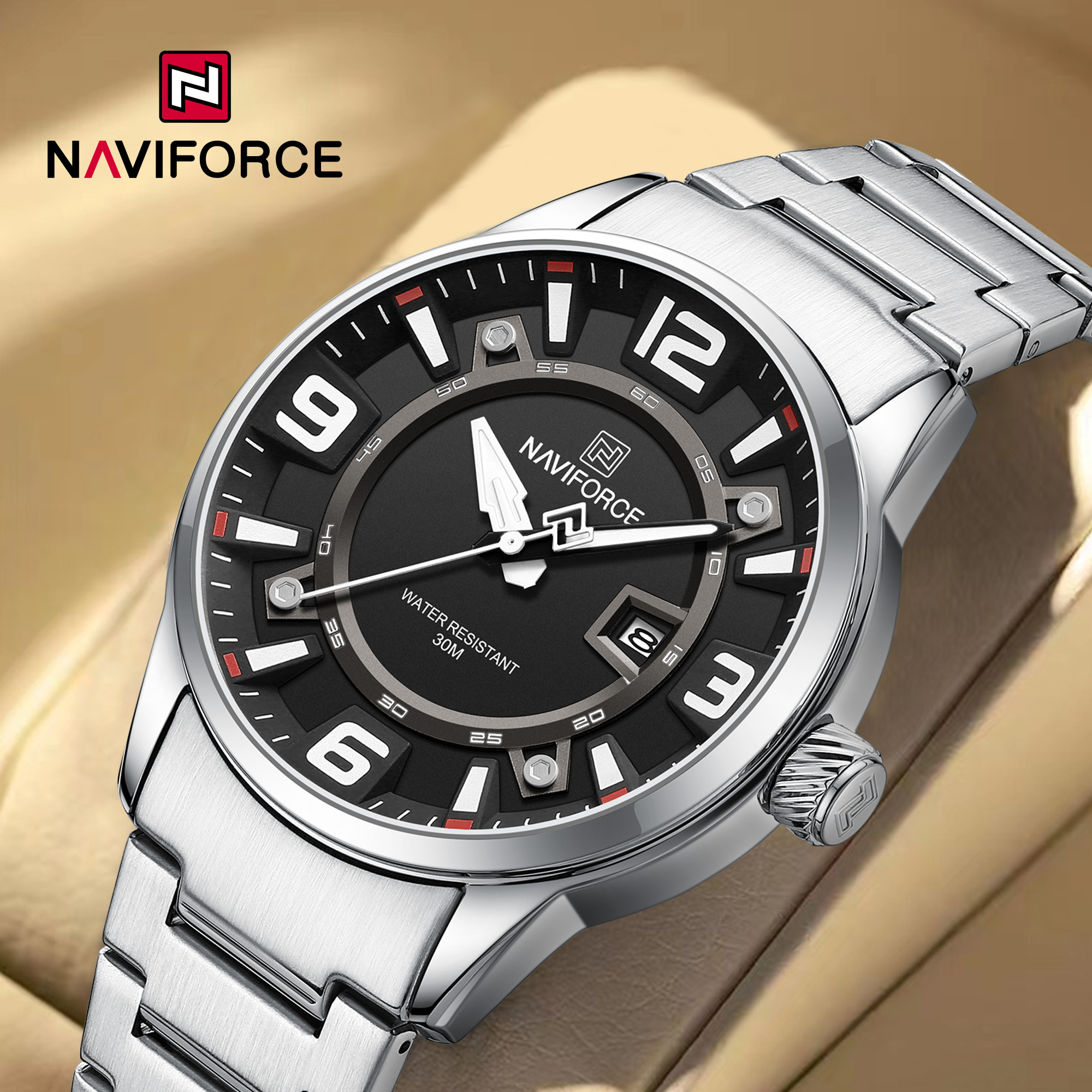 NAVIFORCE Watch for Mens Fashion Casual Waterproof 2024 Stainless