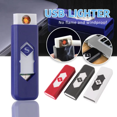 Rechargeable USB Lighter Windproof Flameless Lighter Collectible Double-sided windproof