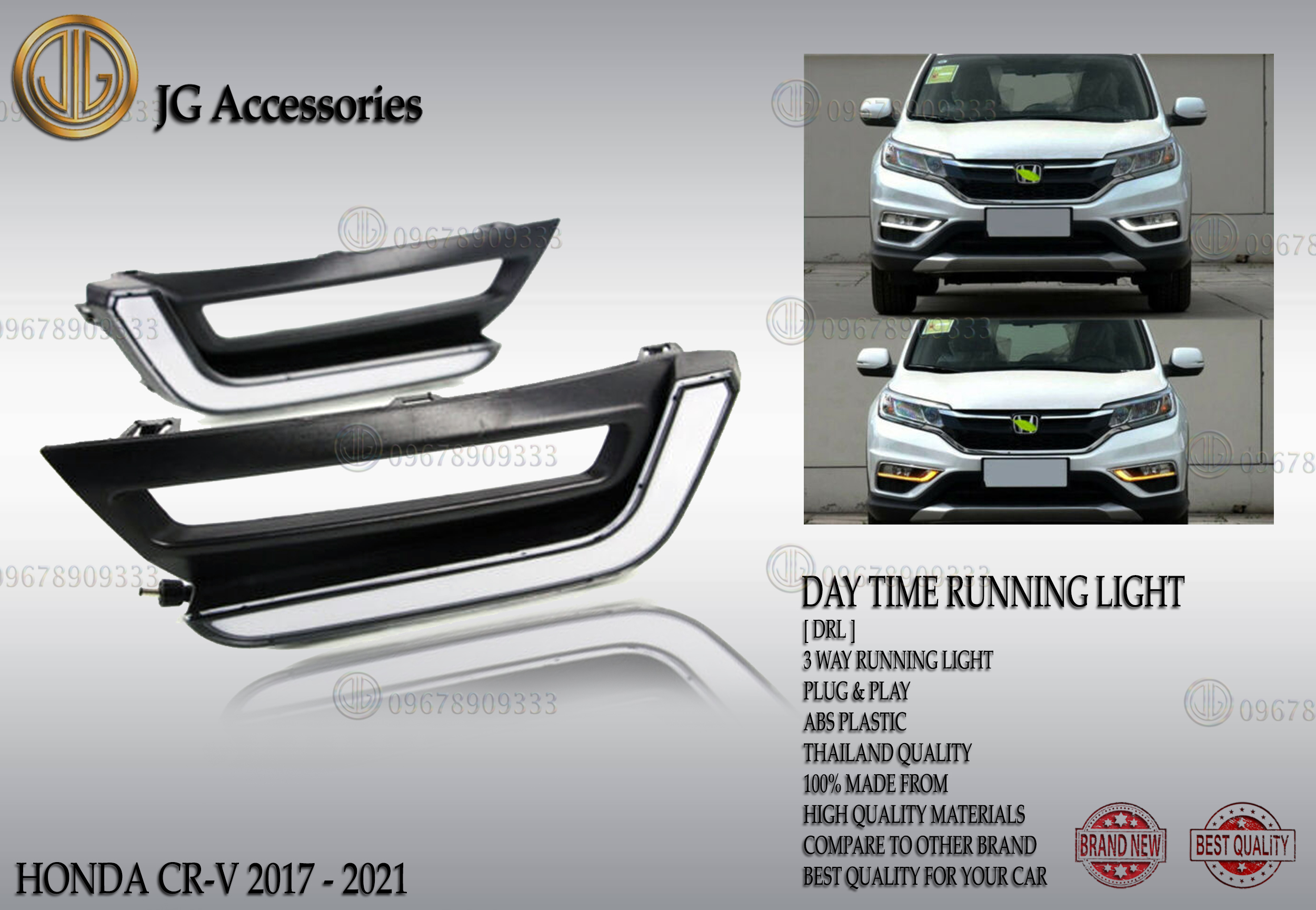 HONDA CR-V / CRV 2017 2018 2019 V2 FOG LAMP COVER [ DRL ] DAY TIME