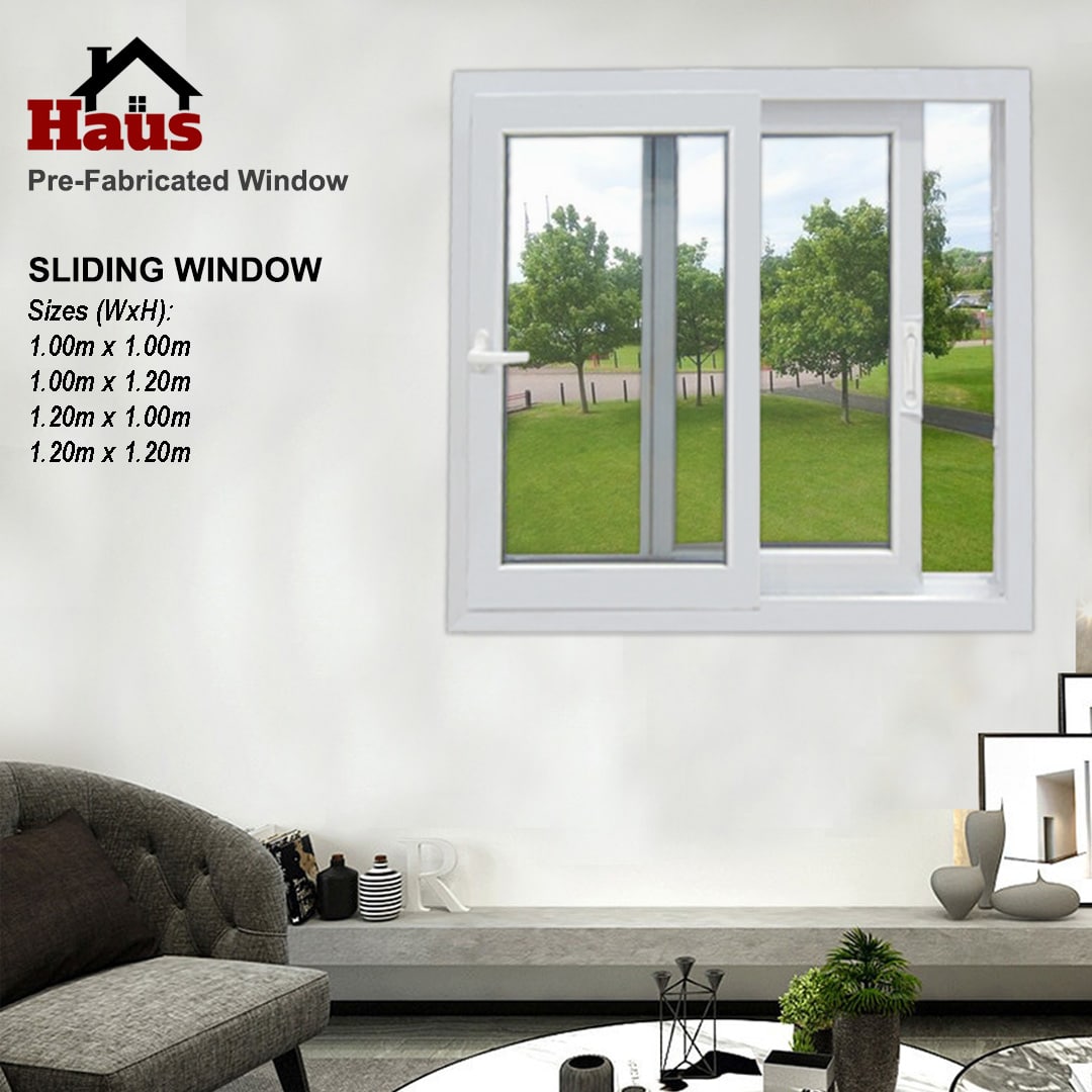 Haus Prefabricated UPVC Sliding Window Ordinary LockUsing 6mm Clear