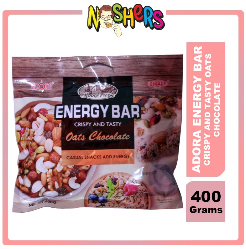 Noshers Adora Energy Bar Oats Chocolate Crispy and Tasty Casual Snacks Add  Energy 400g | Lazada PH
