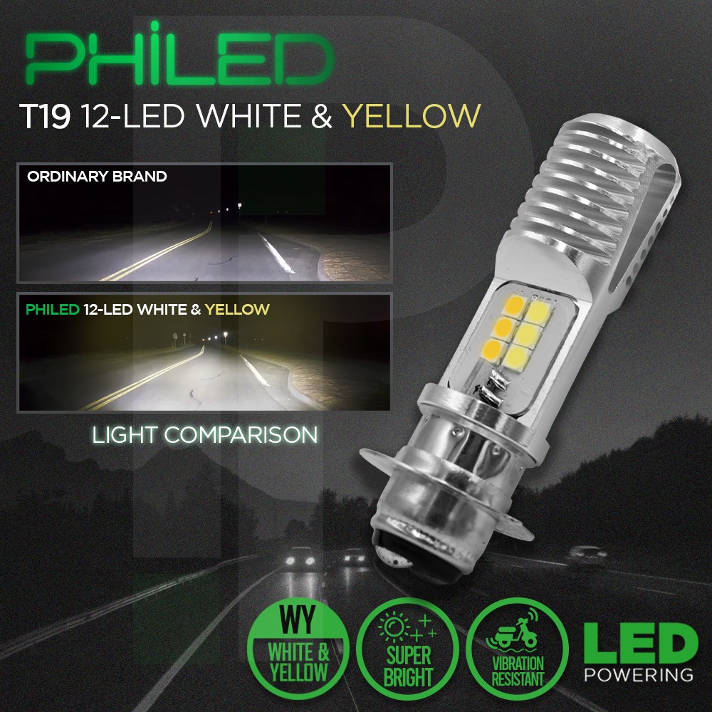 ORIGINAL PHILED T19 V2 LED HEADLIGHT 12V HI-LOW FOR WAVE, XRM, SHOGUN ...