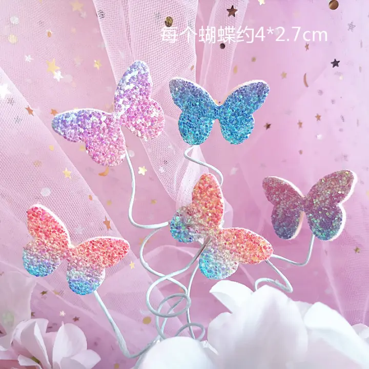 Laser Magic Butterfly Happy Birthday Cake Topper Birthday Party Favors Supplies Baking Cake Decoration Baby Shower Favors Lazada Ph