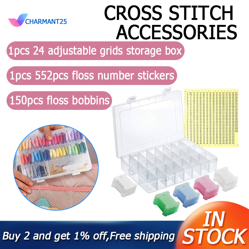152Pcs Accessories Including Embroidery Thread Bobbins Stith