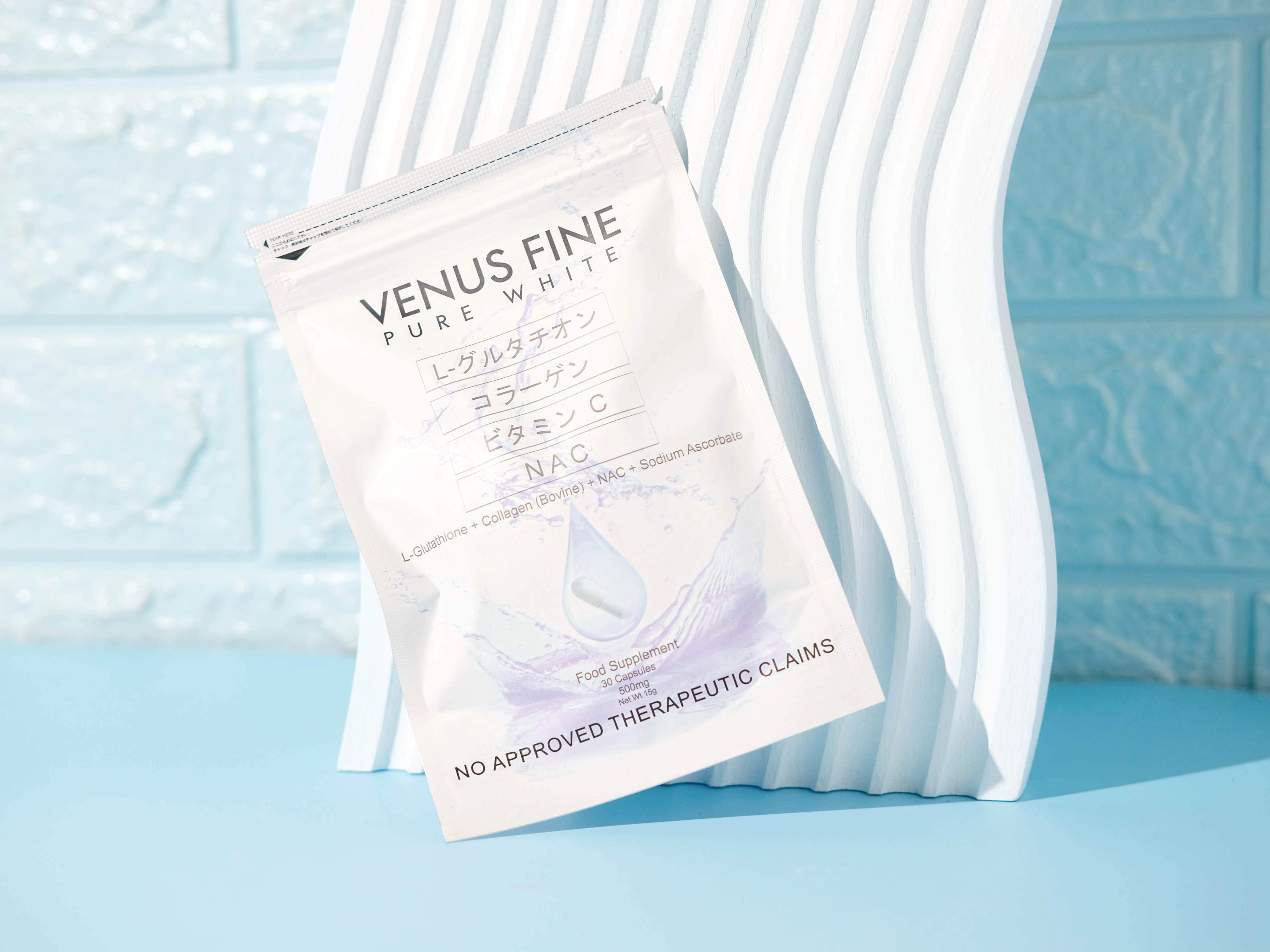 Venus Fine Pure White 4in1 500mg Glutathione & Collagen- For Whitening and  Glowing Skin 30 Capsules | Lazada PH
