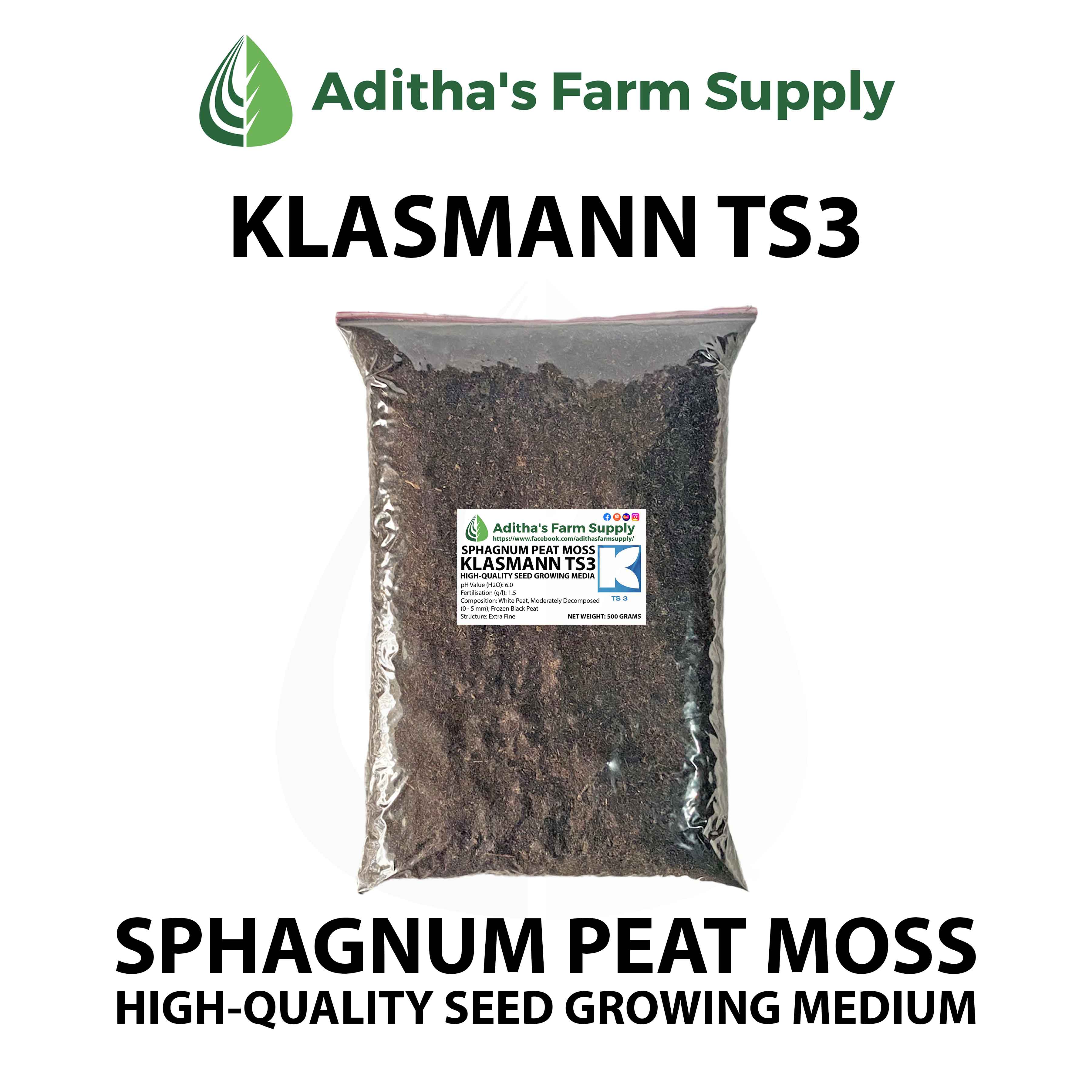 Klasmann TS3 Sphagnum Peat Moss Substrate 500 grams Lazada PH