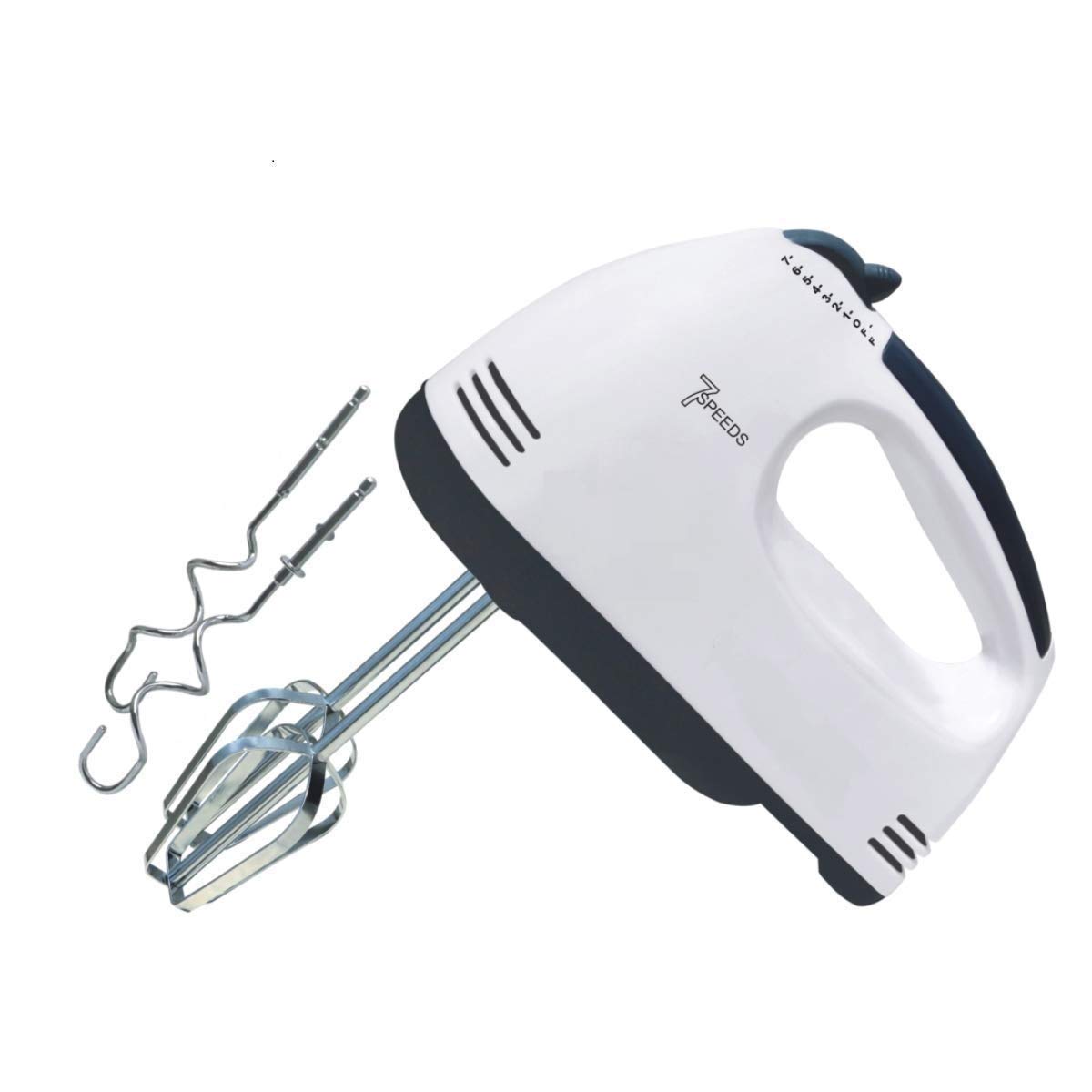 Sportuli Electric Hand Mixer,7 Speed 110V Stainless Steel Handheld Whisk with 2 Beaters and 2 Dough Hooks for Whipping,Mixing Cookies Brownies 
