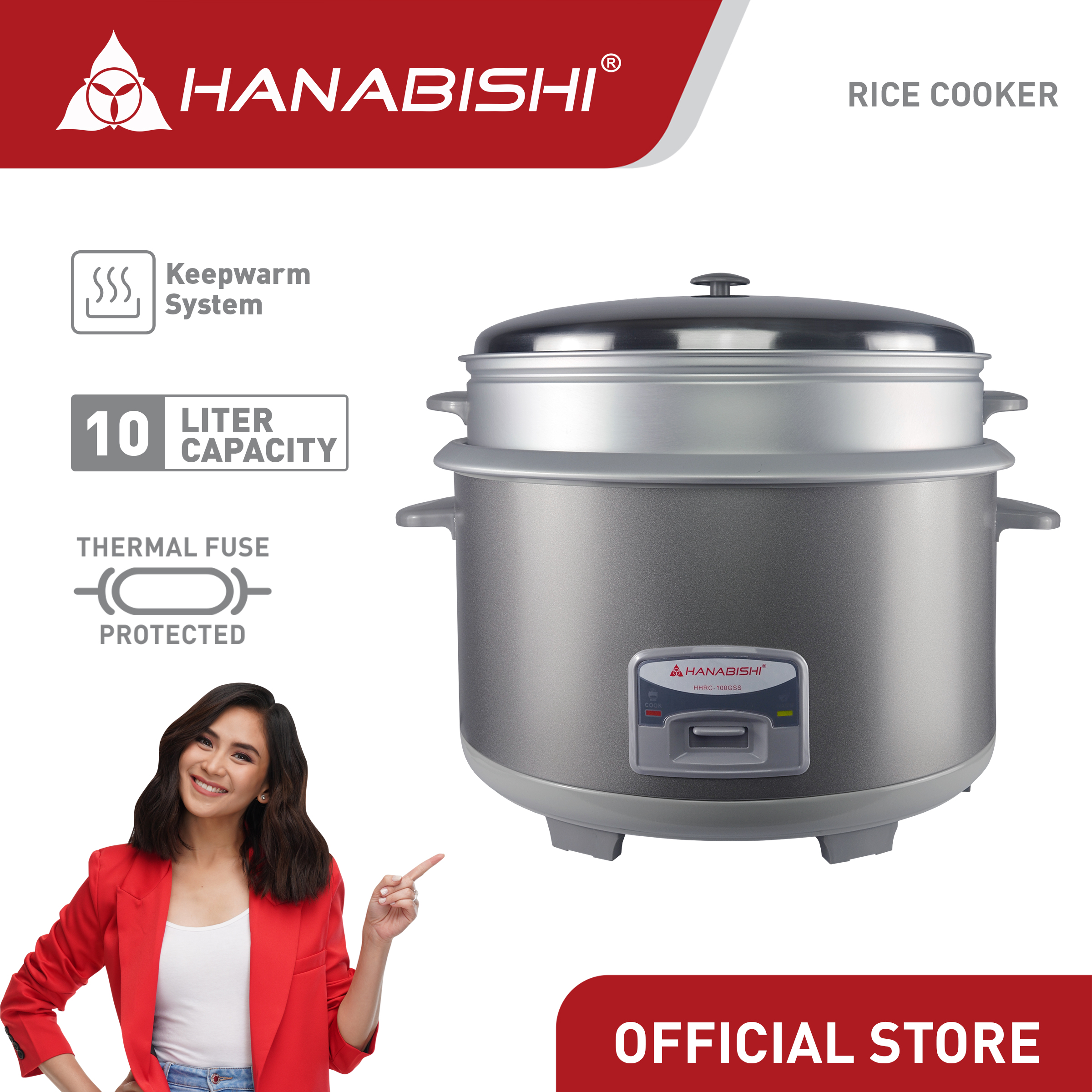 Hanabishi stainless steel online rice cooker