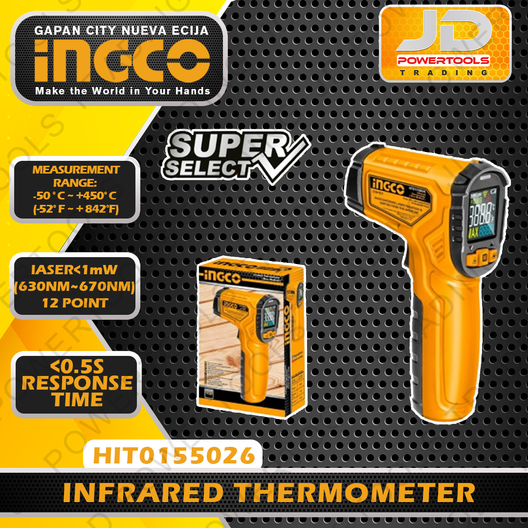 INGCO Infrared Digital Thermometer Gun Thermal Scanner for Human and Material Surface Use