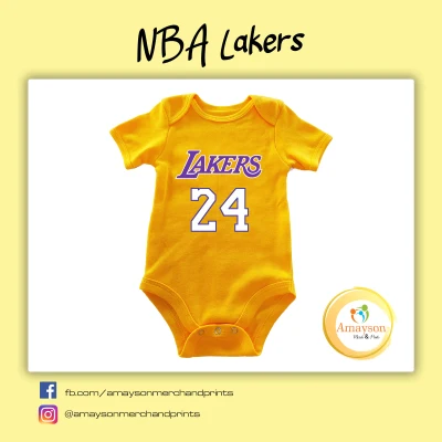 Amayson NBA Lakers basketball team jersey baby onesie