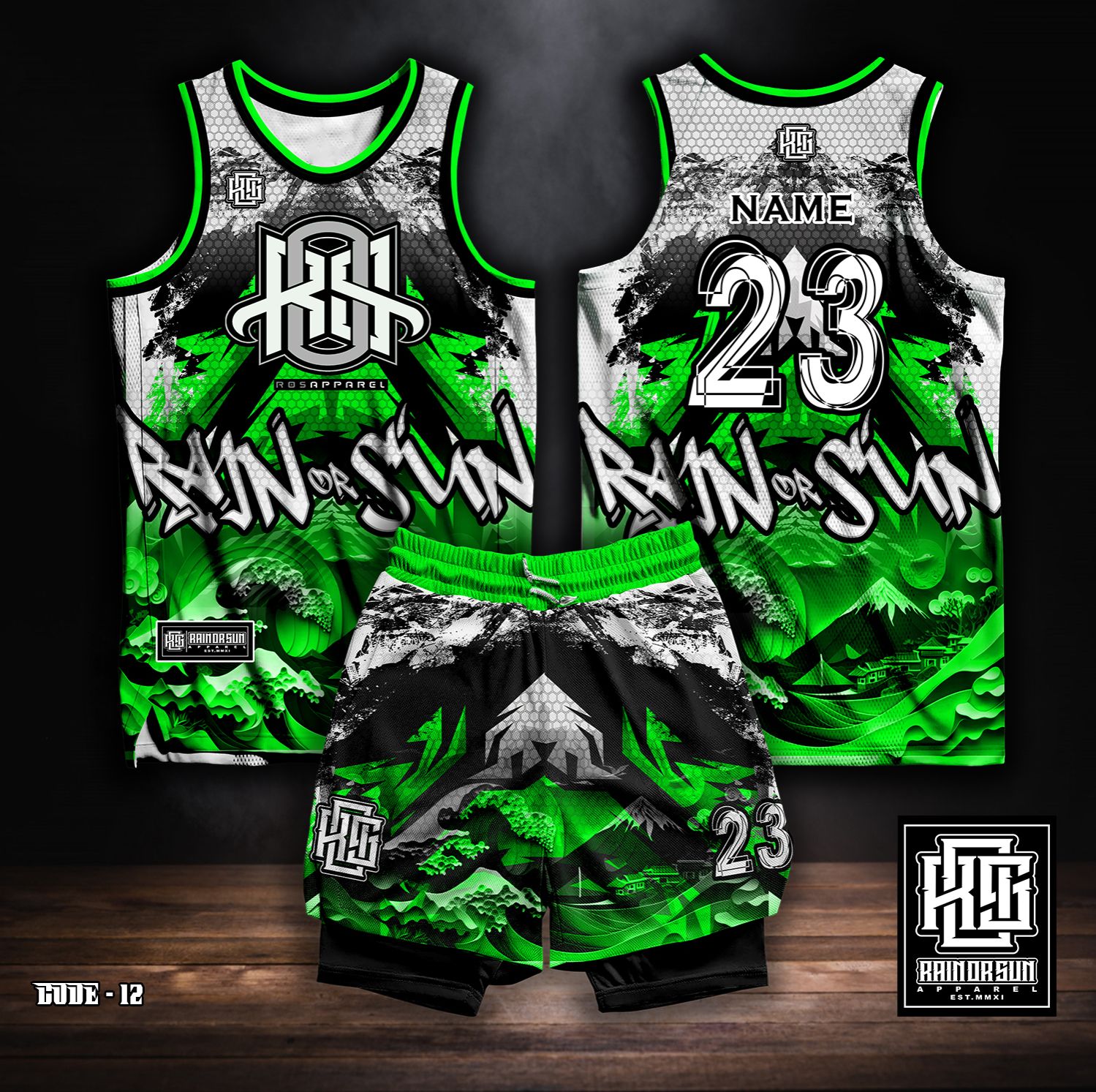Neon green sublimation basketball jersey template Vector Image