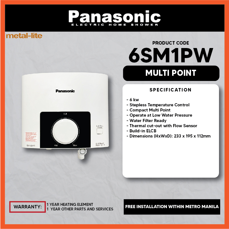 Panasonic Water Heater DH6SM1PW **FREE INSTALLATION WITHIN METRO