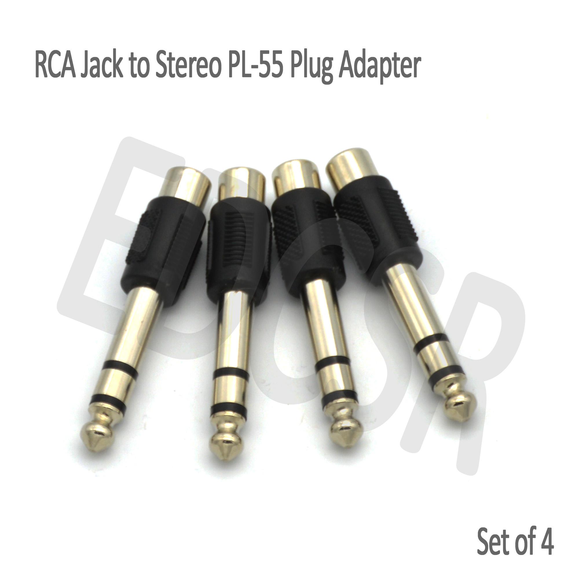 4X 3.5mm Female to 6.5mm Male Stereo Mic Audio Earphone Jack Adapter Converte PL 