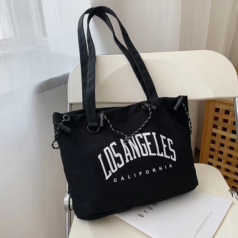 Mumu 3016 Letters Canvas Bag Tote Bags Korean Shoulder Sling Bag