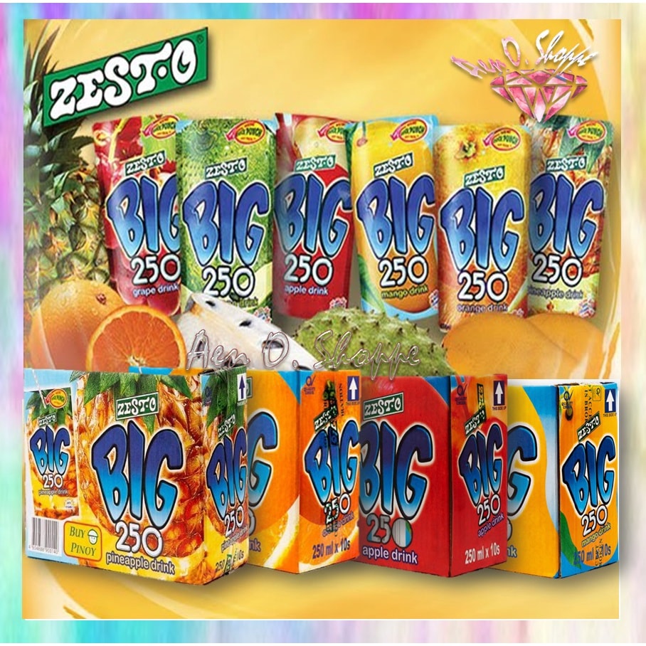Zesto Big 250 Orange Apple Mango Pineapple Juice 10 per Box Buy Pinoy