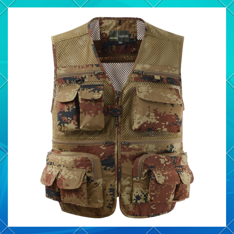 LOOGU Outdoor Multi Pockets Fishing Vest Photography Camouflage Quick Dry  Waistcoat