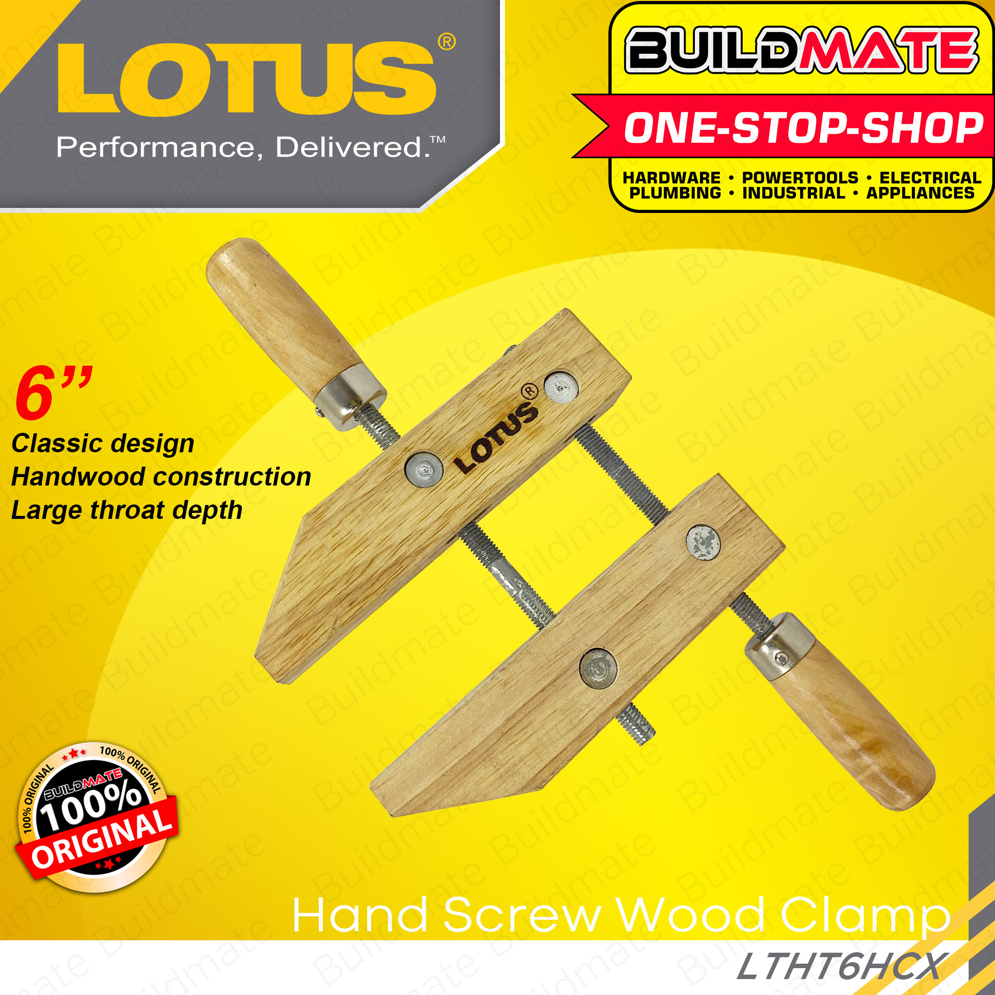 LOTUS Hand Screw Wood Clamp 6" LTHT6HCX •BUILDMATE• LHT LUTOS Lazada PH