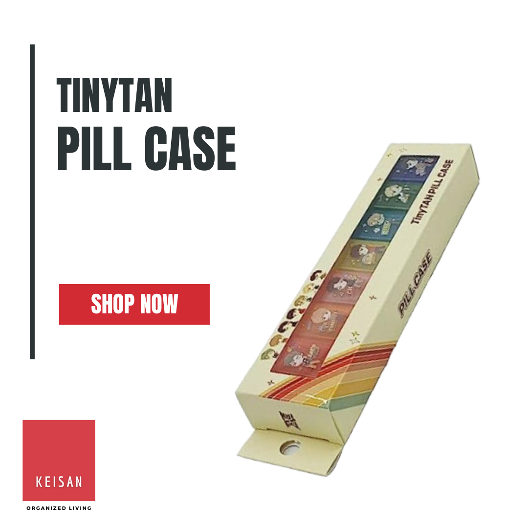  BTS Merchandise Official Licensed Kpop Merch - TinyTAN  Character Daily Portable Detachable Pill Organizer Dispenser Vitamin Case  Medicine Box (Dynamite) : Health & Household