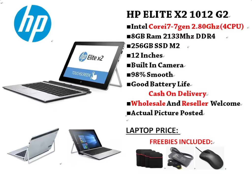hp elite laptop 2 in 1 x2 1012 G2 touchscreen LAPTOP and TABLET i7 7th