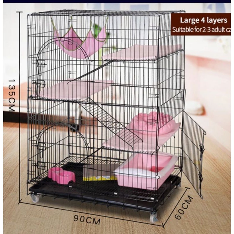 collapsible cat cage XL 4 layers LWH 3*2*4.4 ftSGE Lazada PH