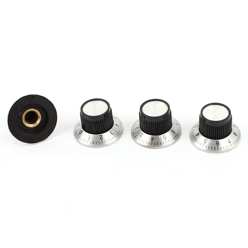 4 x potentiometer Pot metal knob with 0-9 turntable for 6mm shaft knob