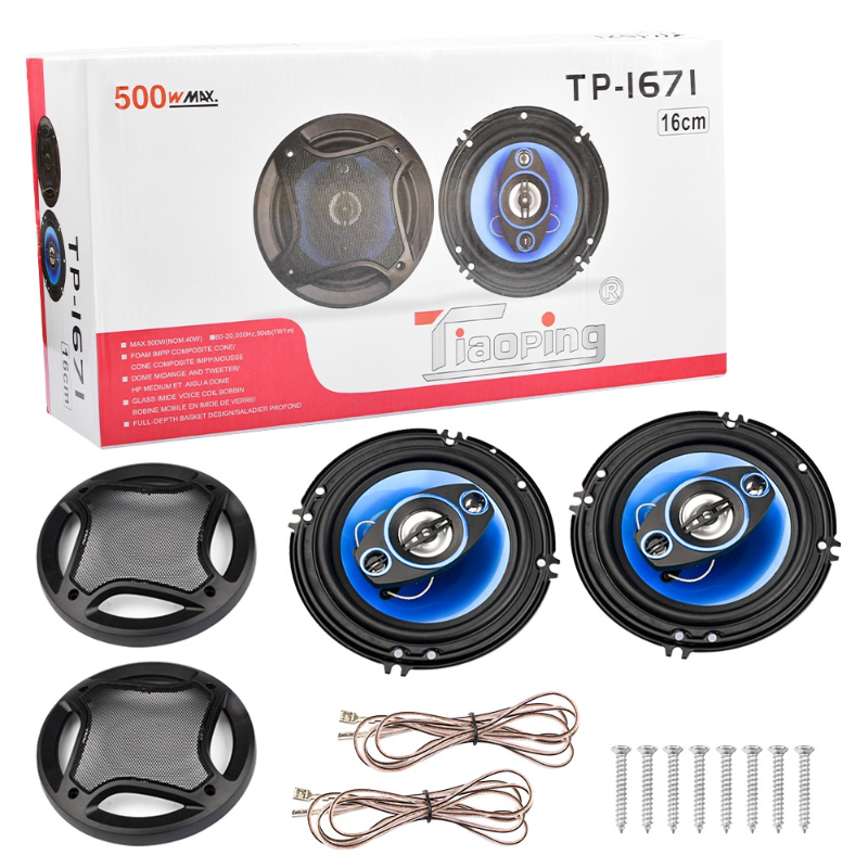 Car Speaker 6.5 Inch 2 Way Subwoofer Speaker Music Player HiFi Coaxial Full Range Speaker for