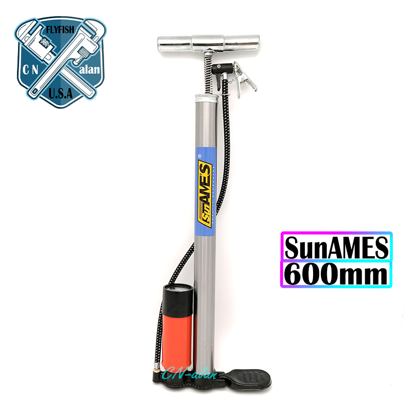 Aluminum Manual Bicycle / Car / Motorcycle Air Pump with Pressure Gauge