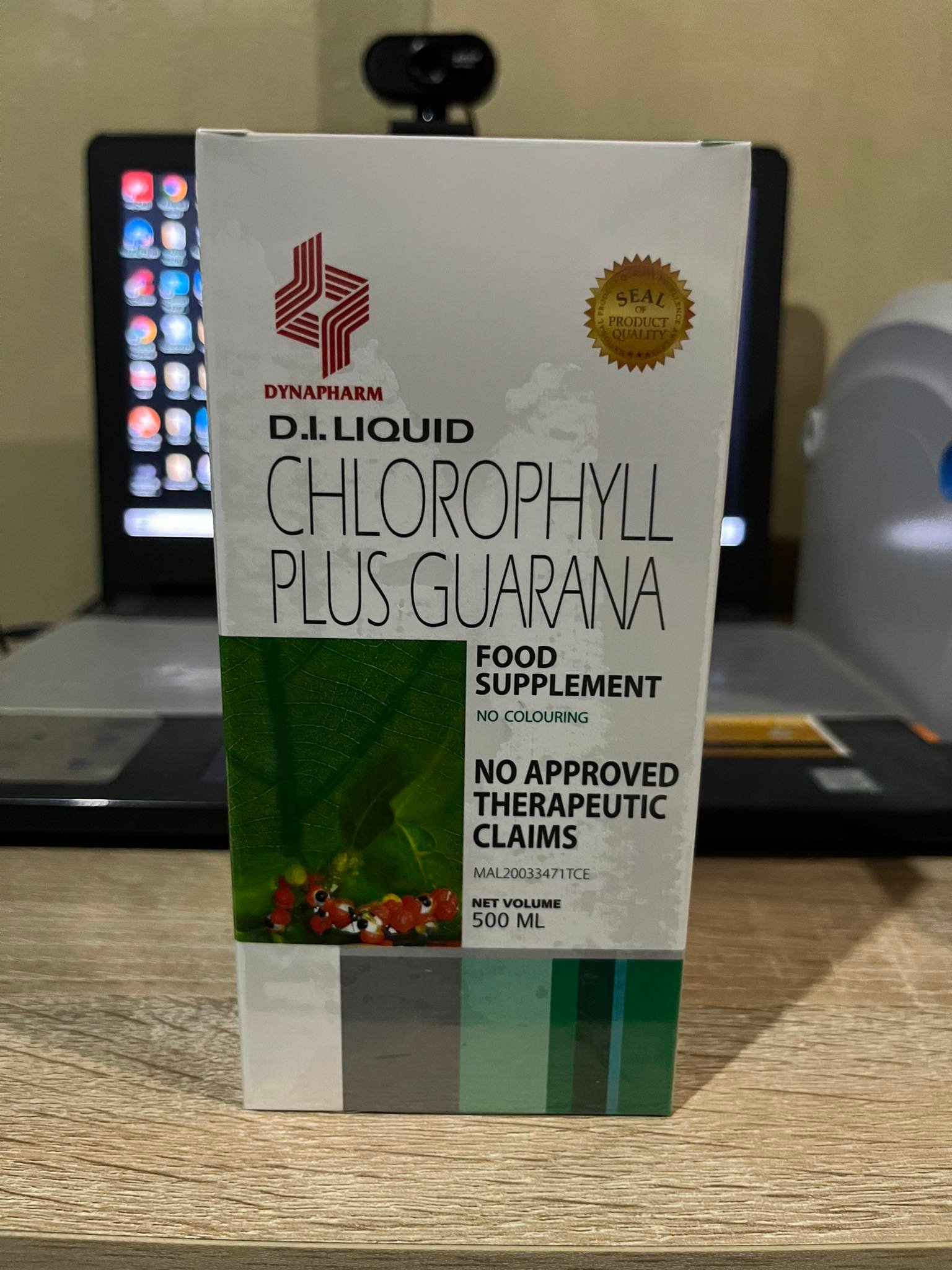 Chlorophyll plus guarana dynapharm organic removes toxins in the body