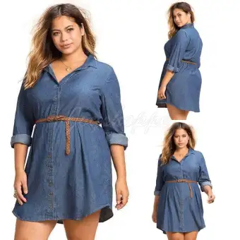 plus size chambray shirt dress