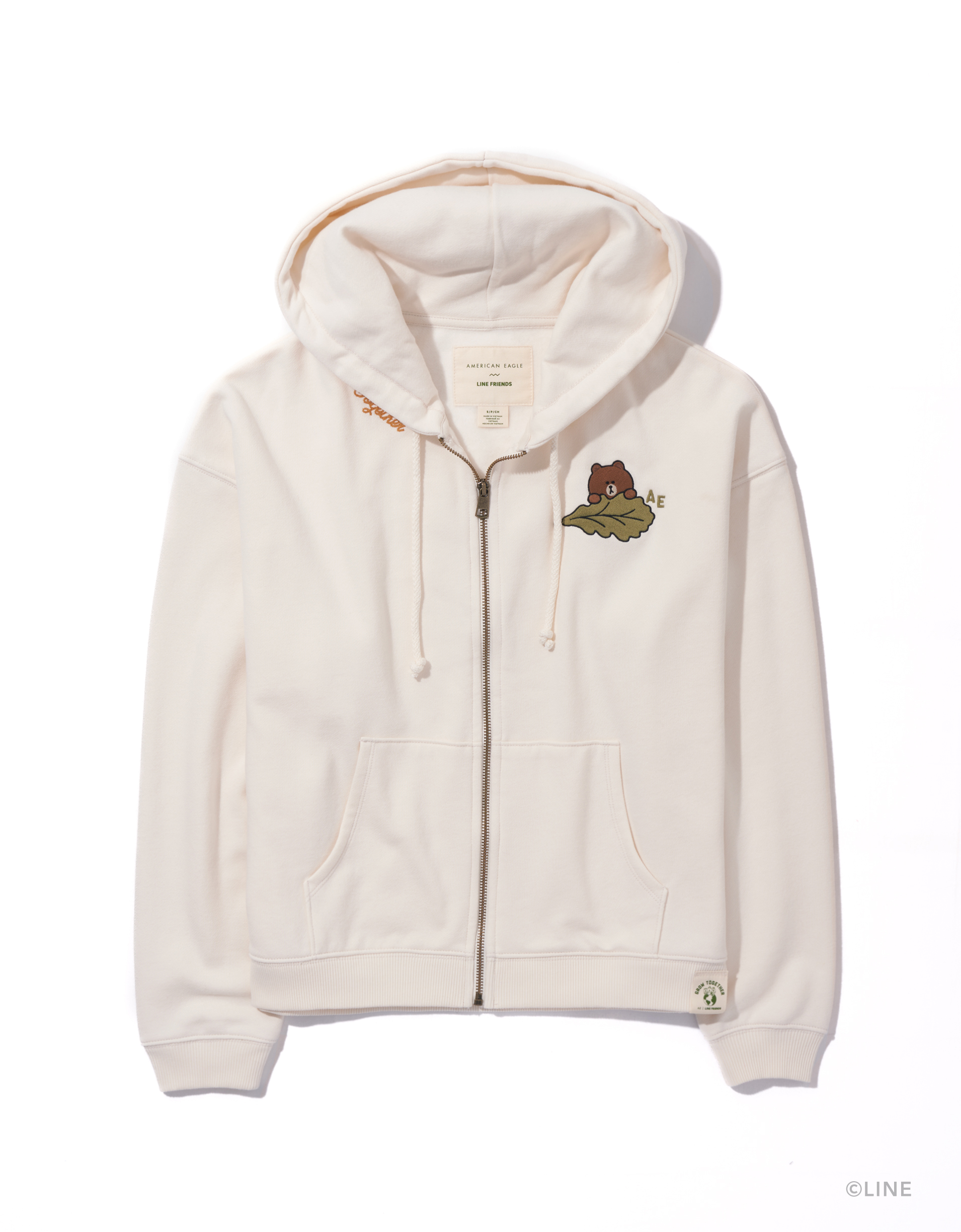 LINE FRIENDS with AE Graphic Zip-Up Hoodie | Lazada PH