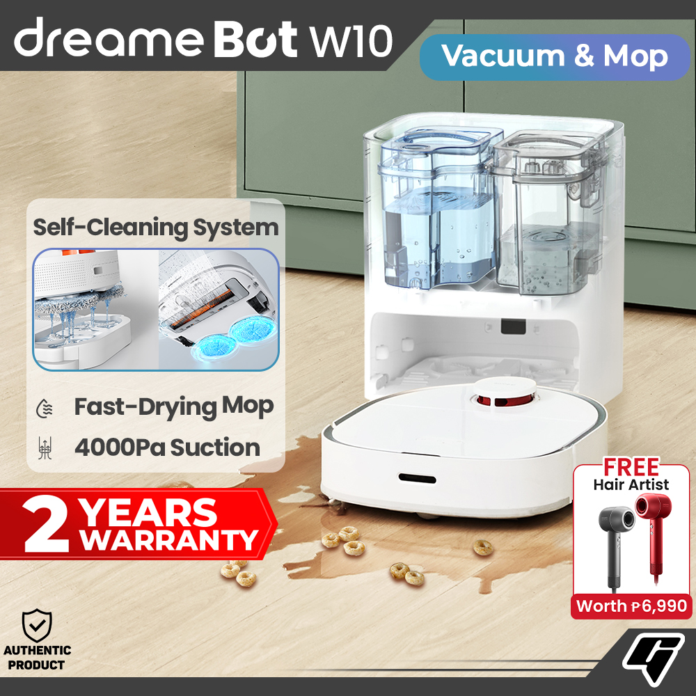 Dreame Bot W10 Robot Vacuum Cleaner SelfCleaning Sweep Mop Wash Robovac 4000Pa 210 mins Runtime