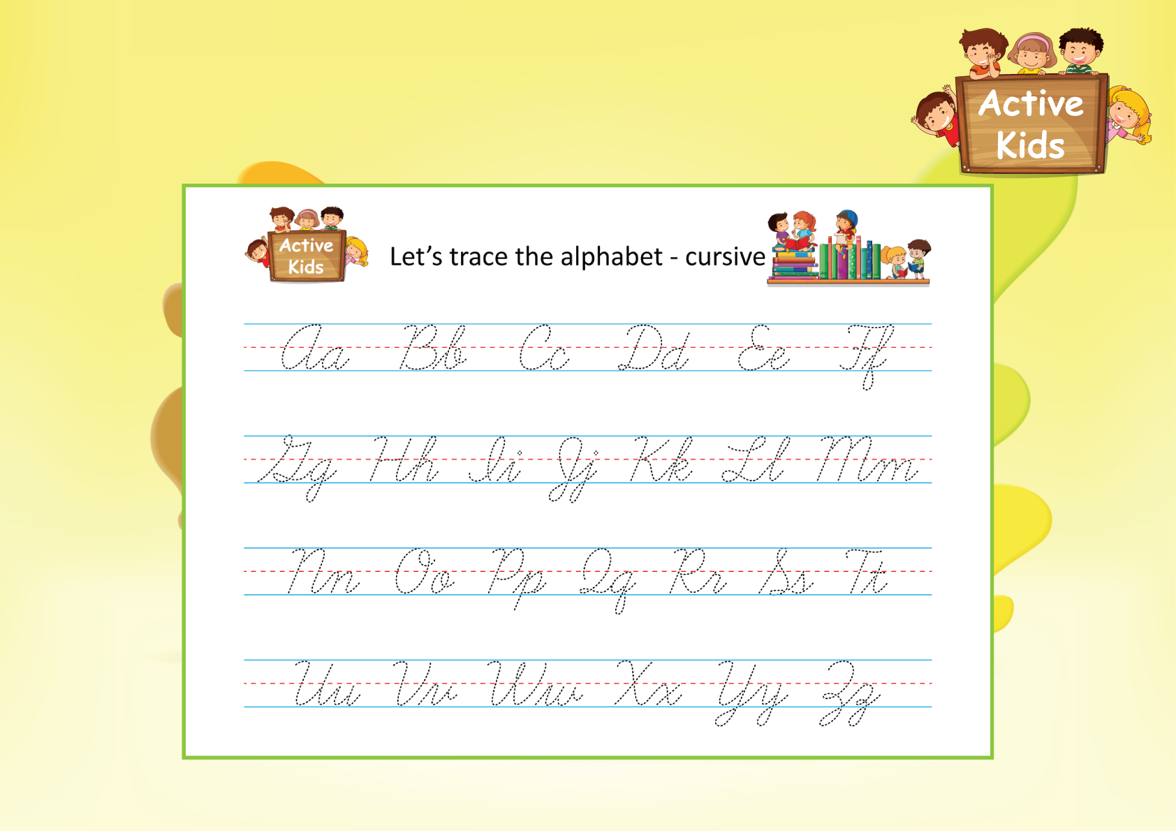 Laminated Cursive Alphabet Tracing Activity BEST VALUE HIQUALITY