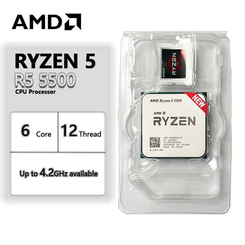 PROCESSOR AMD-Ryzen 5 5500 CORE:6 - THREAD:12